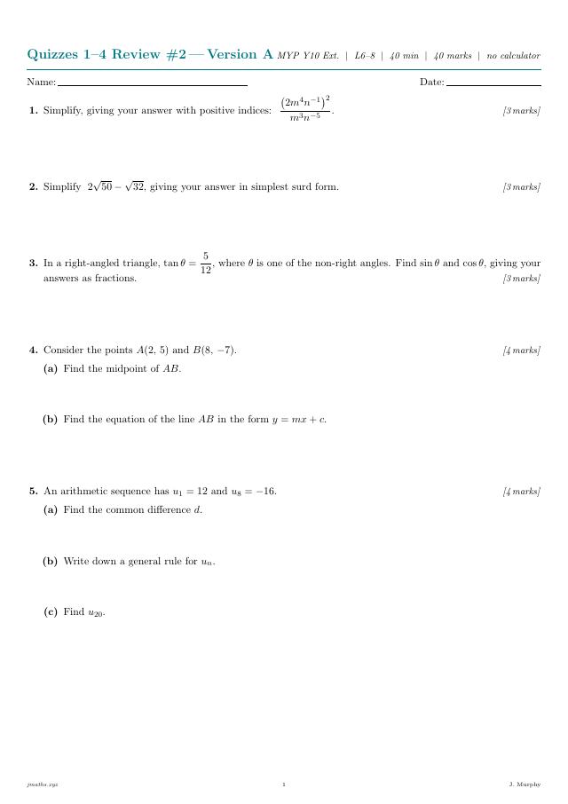 Cumulative Review Quizzes preview