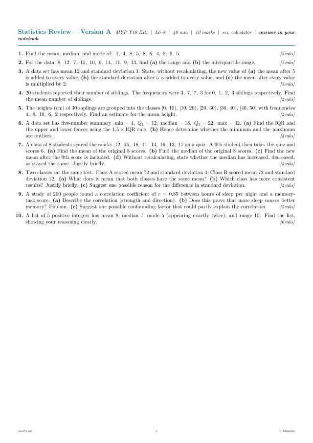 Statistics Review preview
